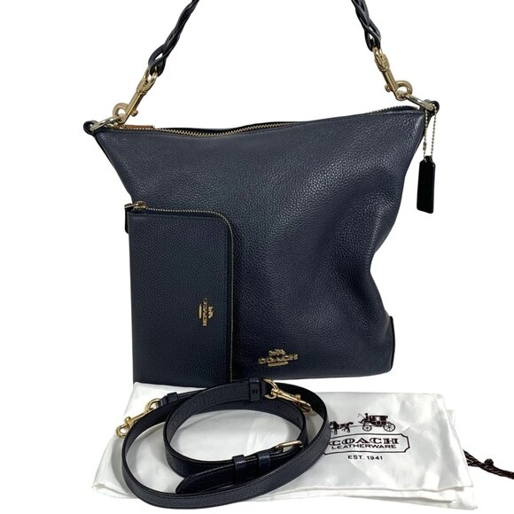 COACH Abby Duffle Leather Shoulder Crossbody Bag F31507 + Matching Wallet F16612